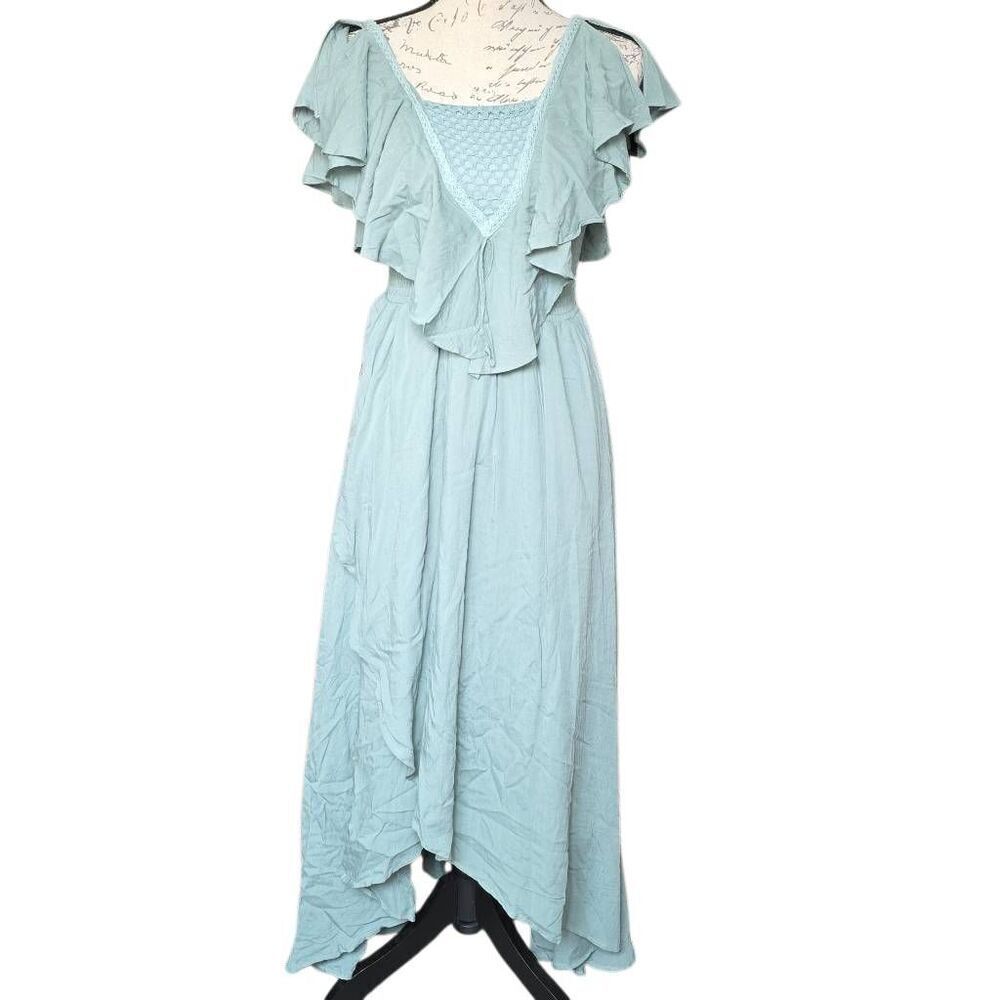 Joyfolie Mia Joy Girl's Size 12 Delphinium Green Abby Ruffle Dress